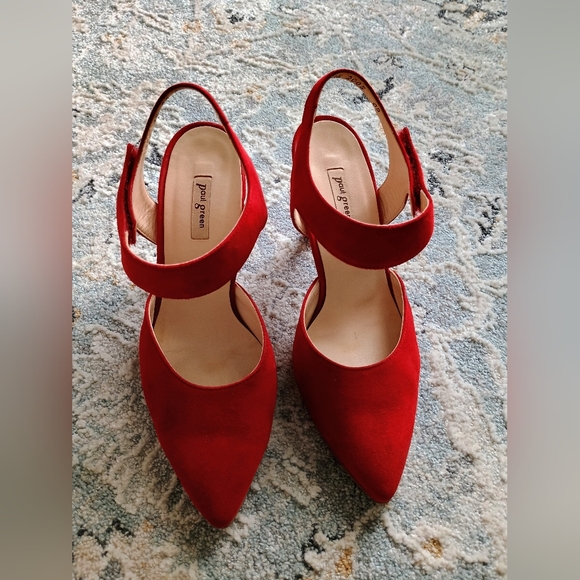 Paul Green | Nicolette Suede Heel | Size 7 | Red - Picture 2 of 6